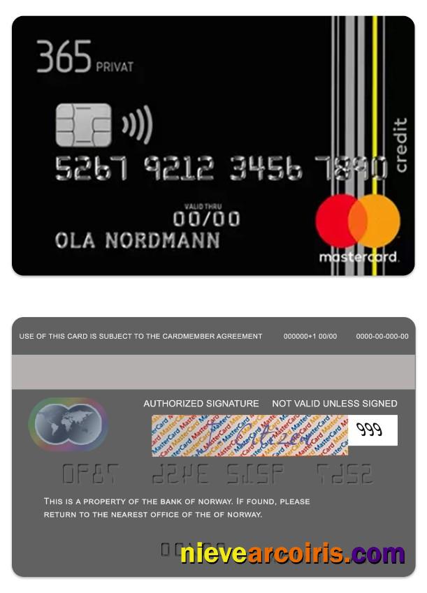 Norway Bank of Norway petrol mastercard